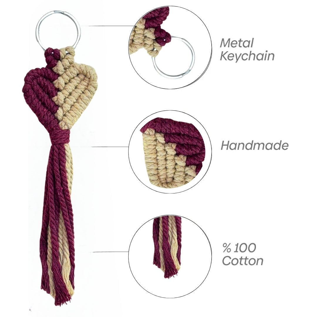 Macrame keychain | Cotton Thread Keyring.