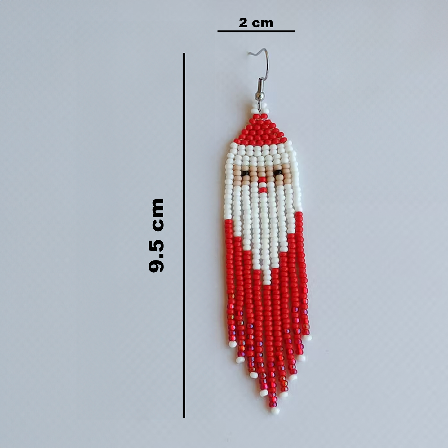 Christmas Earring :: Santa Pattern Seed Bead earrings For Women or Girls