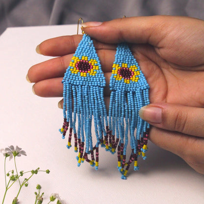 Sunflower dangling earrings