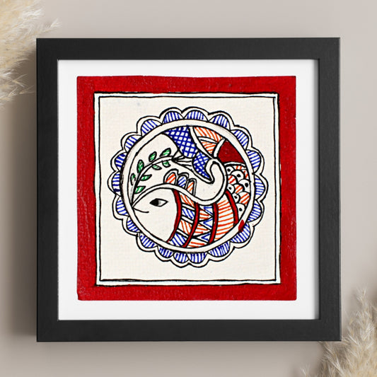 Madhubani Handmade Painting | Framed |Talabi Meen