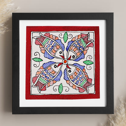 Madhubani Handmade Painting | Framed | Meen Raas