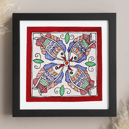 Madhubani Handmade Painting | Framed | Meen Raas