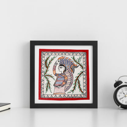 Madhubani Handmade Painting | Framed | Machhuaarin