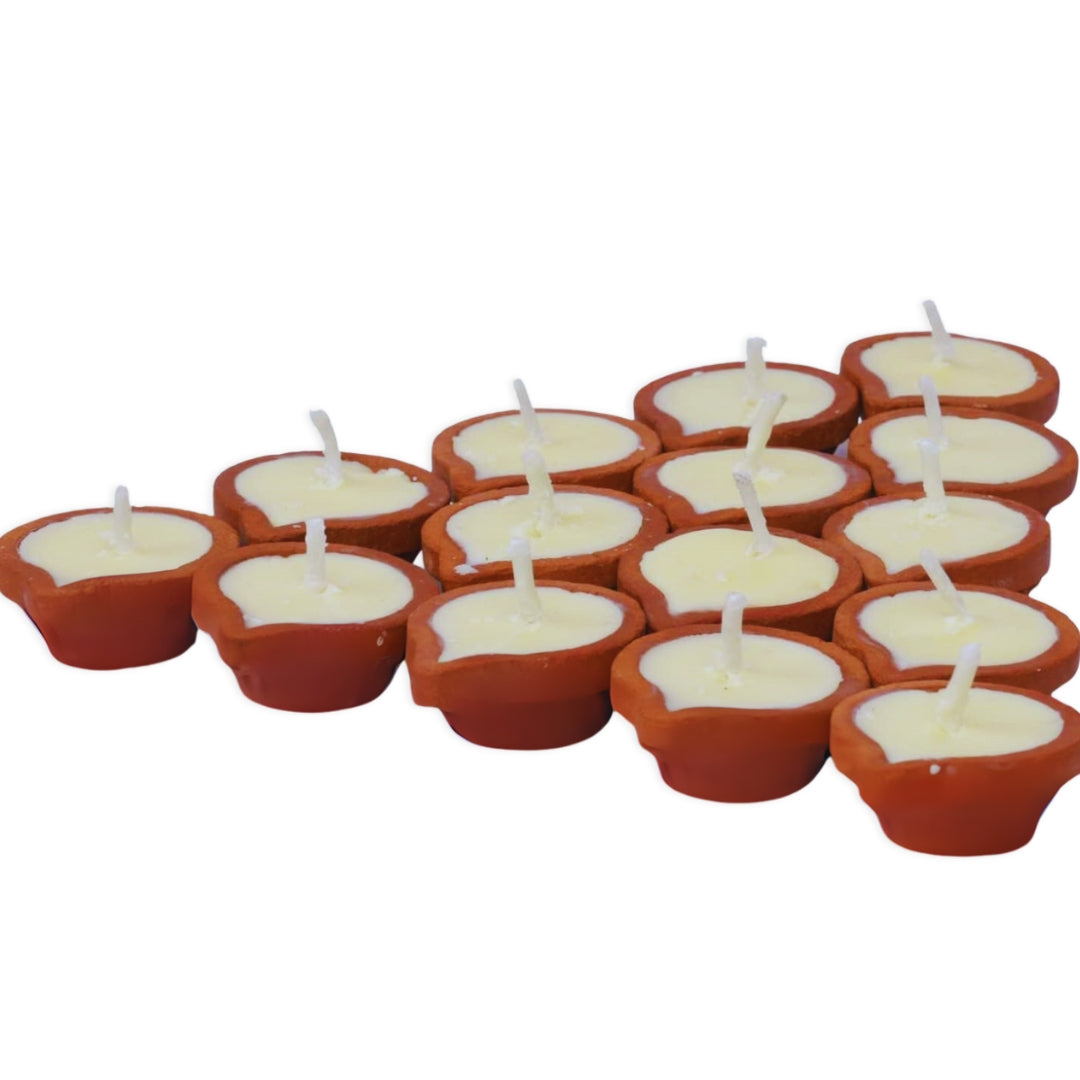 Mud Diya Set Of 50 | Wax Diya | Diya Candle