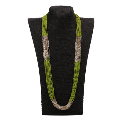 Green Long Beaded Multistrand | Necklace Nilgiri Necklace | Beaded Necklace