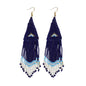 Evil eye dangling earrings