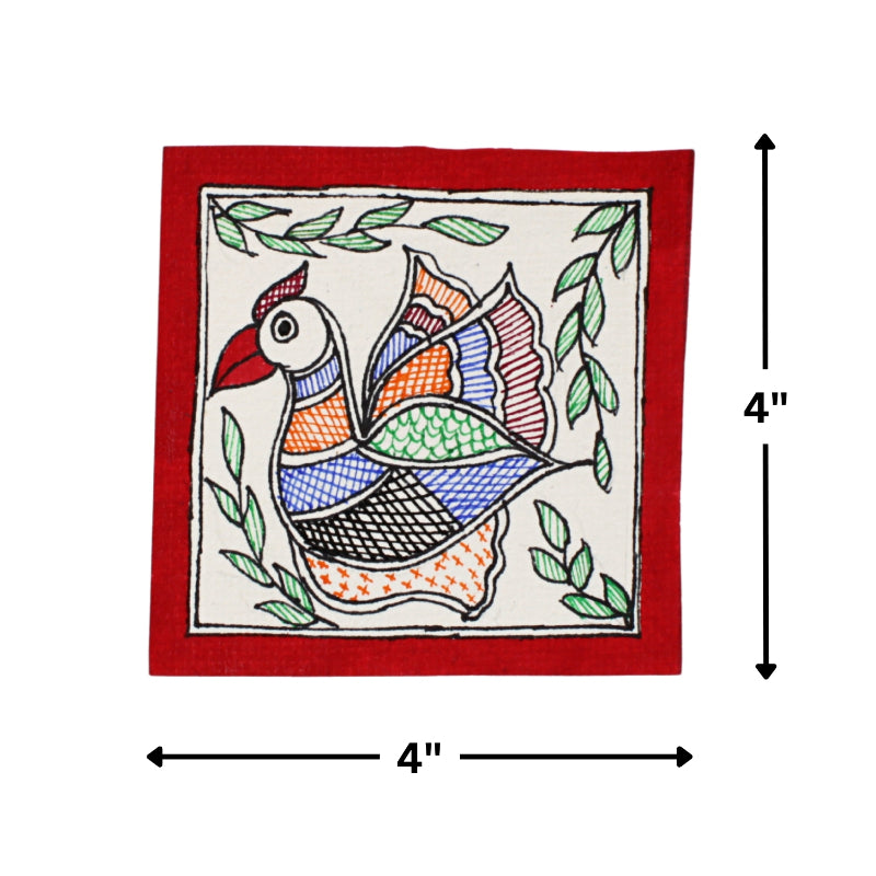 Madhubani Handmade Painting | Framed | Madhubani Bird Painting.