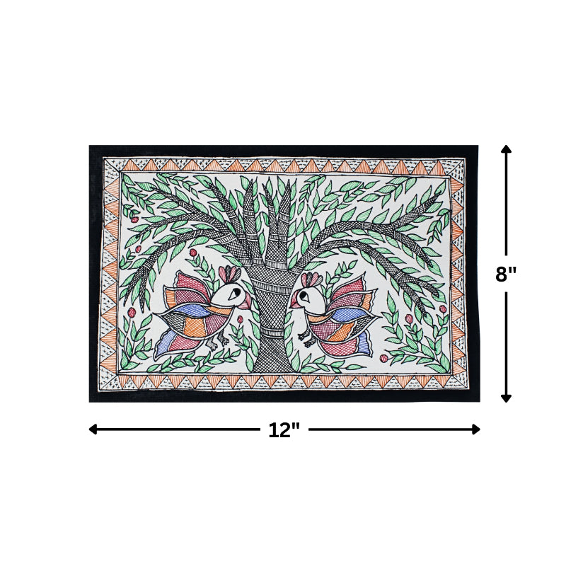 Madhubani Handmade Painting | Framed | Van | Madhubani Painting Forest Life