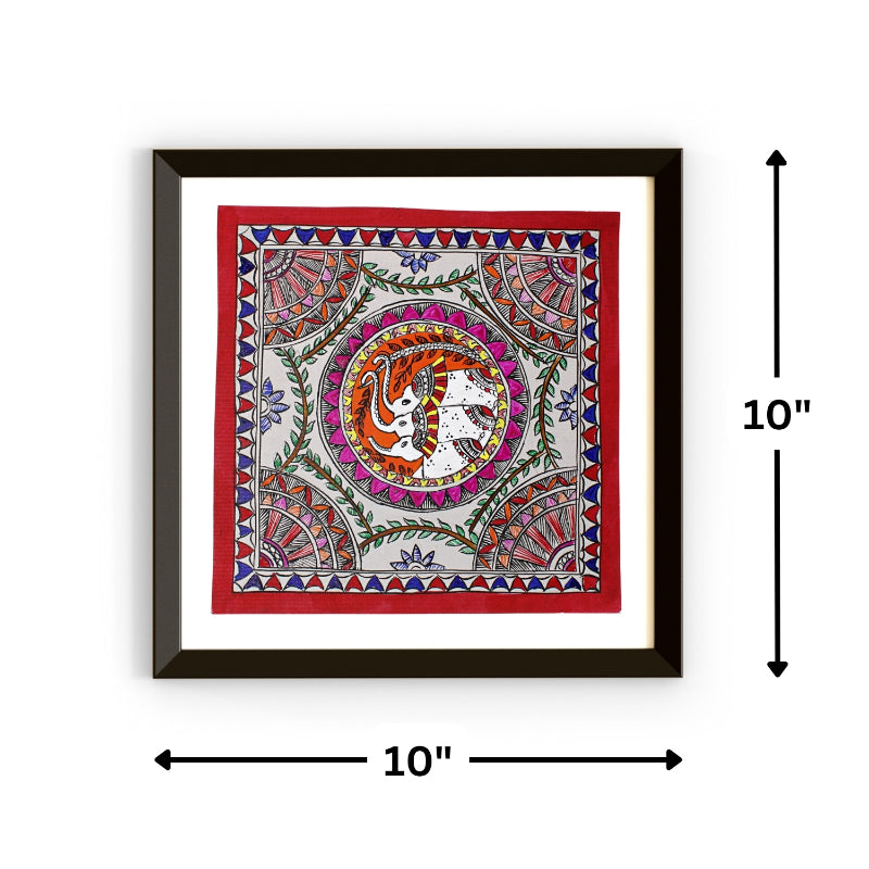 Madhubani Handmade Painting | Framed | Gajh Swagat