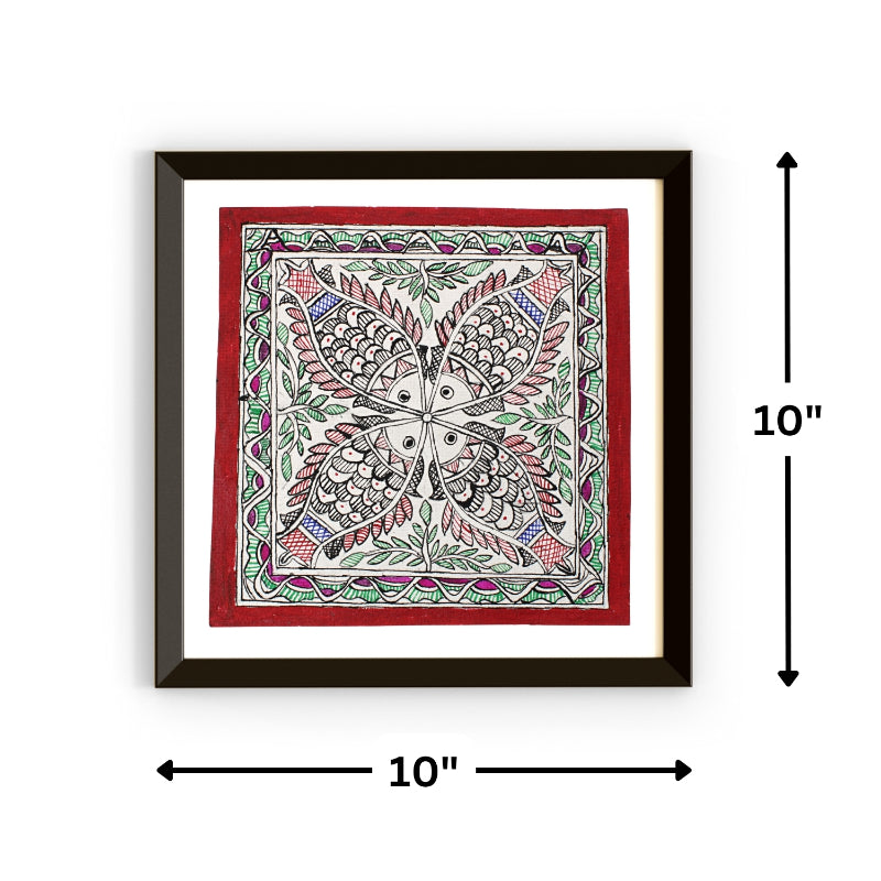 Madhubani Handmade Painting | Framed | Meen Nritya