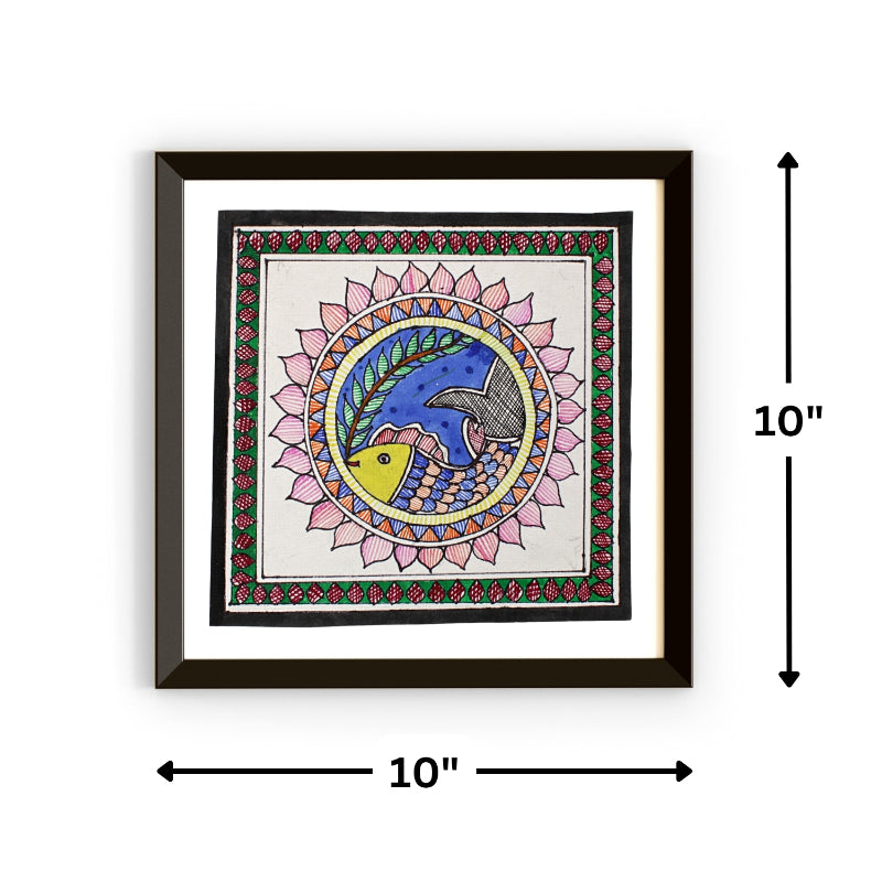 Madhubani Handmade Painting | Framed | Samudri Meen