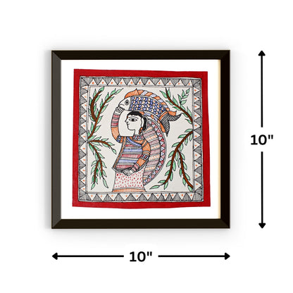 Madhubani Handmade Painting | Framed | Machhuaarin