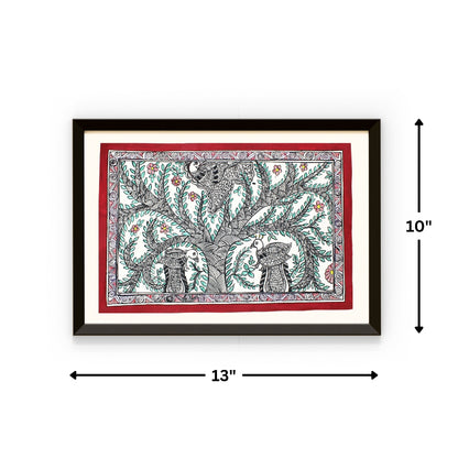 Madhubani Handmade Painting | Framed | Mayur Bhogh | Madhubani Painting Peacock.