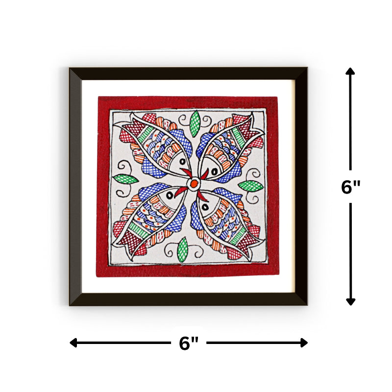 Madhubani Handmade Painting | Framed | Meen Raas