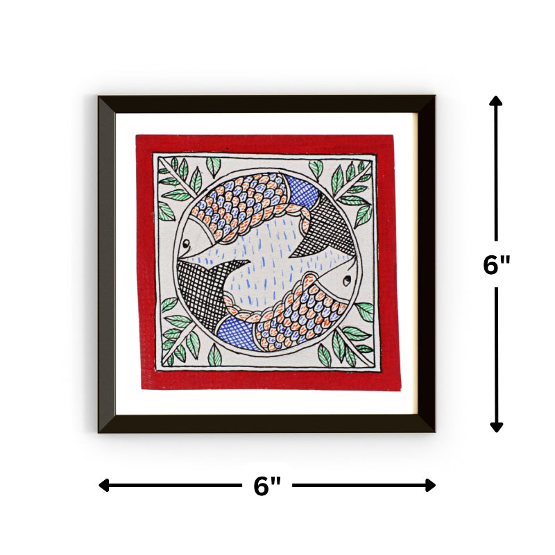 Madhubani Handmade Painting | Framed | Makar Ras