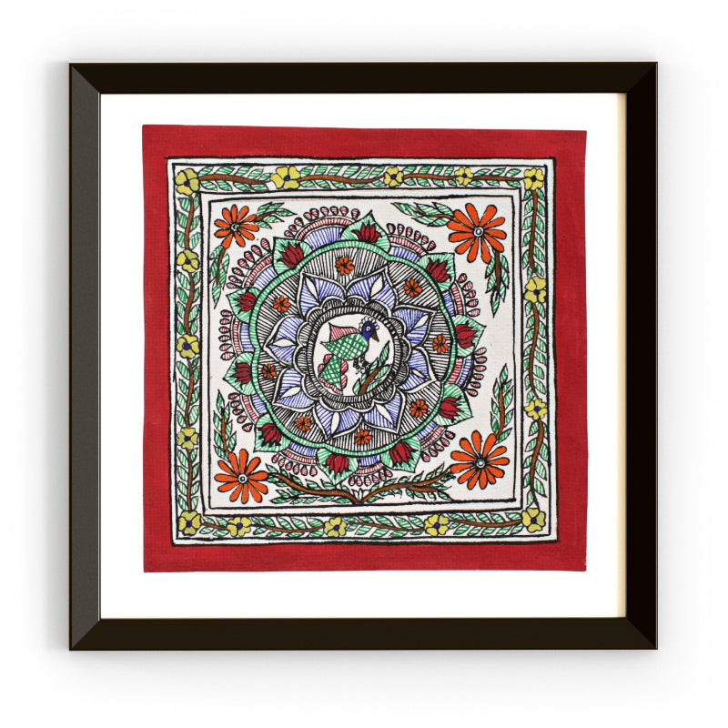 Madhubani Handmade Painting | Framed | Mayur Pushp