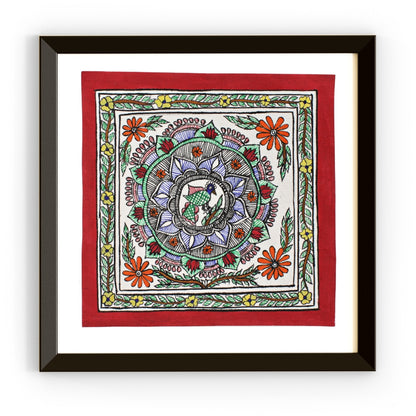 Madhubani Handmade Painting | Framed | Mayur Pushp