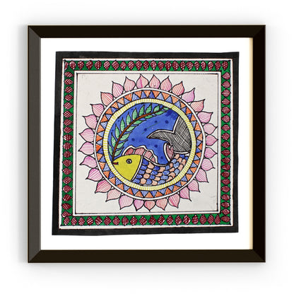 Madhubani Handmade Painting | Framed | Samudri Meen