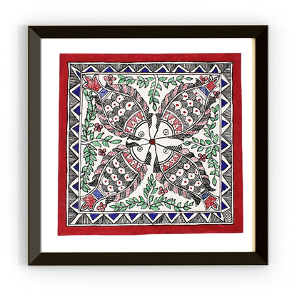 Madhubani Handmade Painting | Framed | Meen Utsav | Madhubani Painting Fish