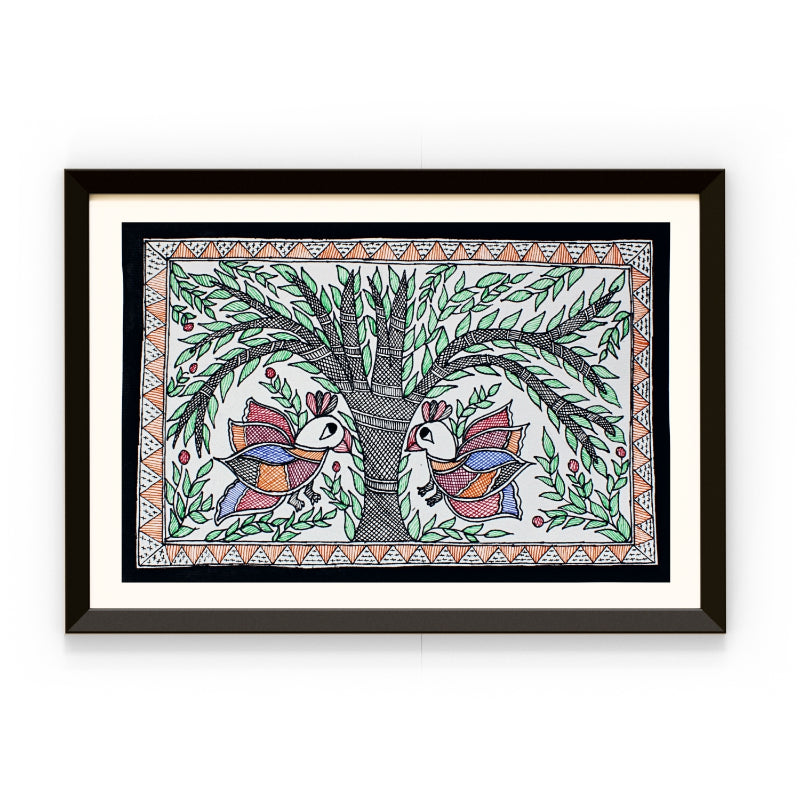 Madhubani Handmade Painting | Framed | Van | Madhubani Painting Forest Life