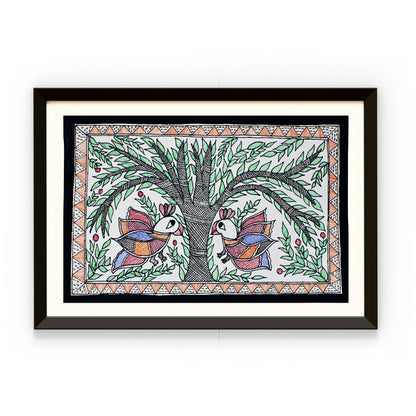 Madhubani Handmade Painting | Framed | Van | Madhubani Painting Forest Life