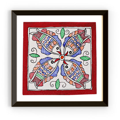 Madhubani Handmade Painting | Framed | Meen Raas