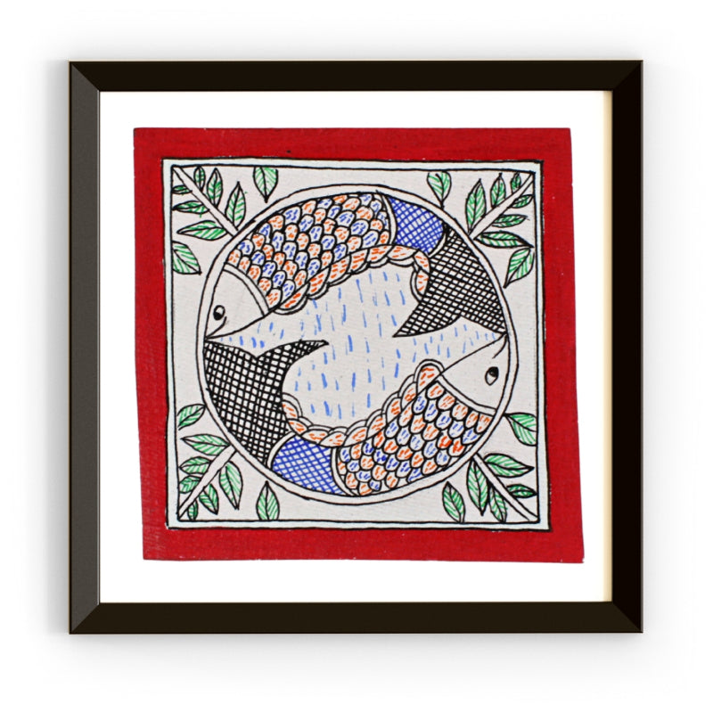 Madhubani Handmade Painting | Framed | Makar Ras