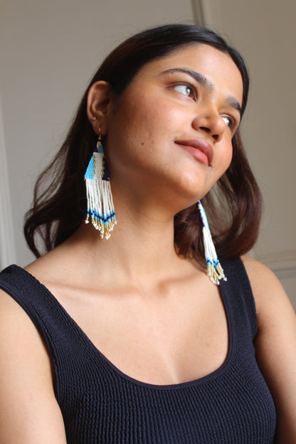 Hues of Blue dangling earrings