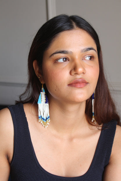 Hues of Blue dangling earrings