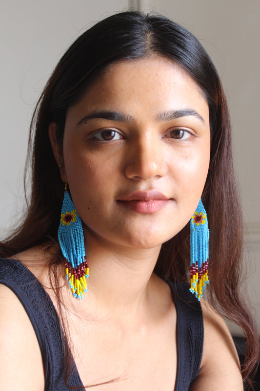 Sunflower dangling earrings