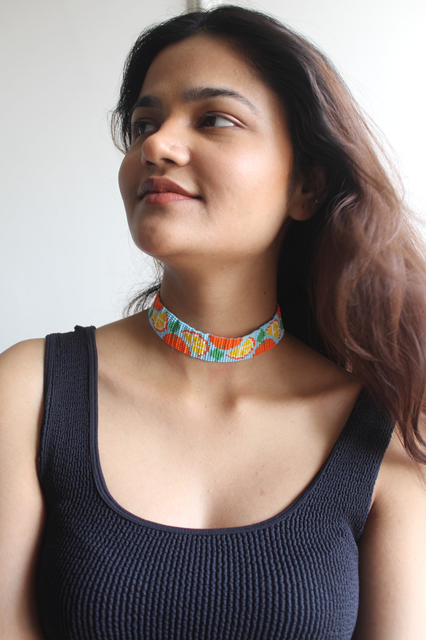 Tangerine | Multicolor Beaded Choker | Western Party Wear Choker.