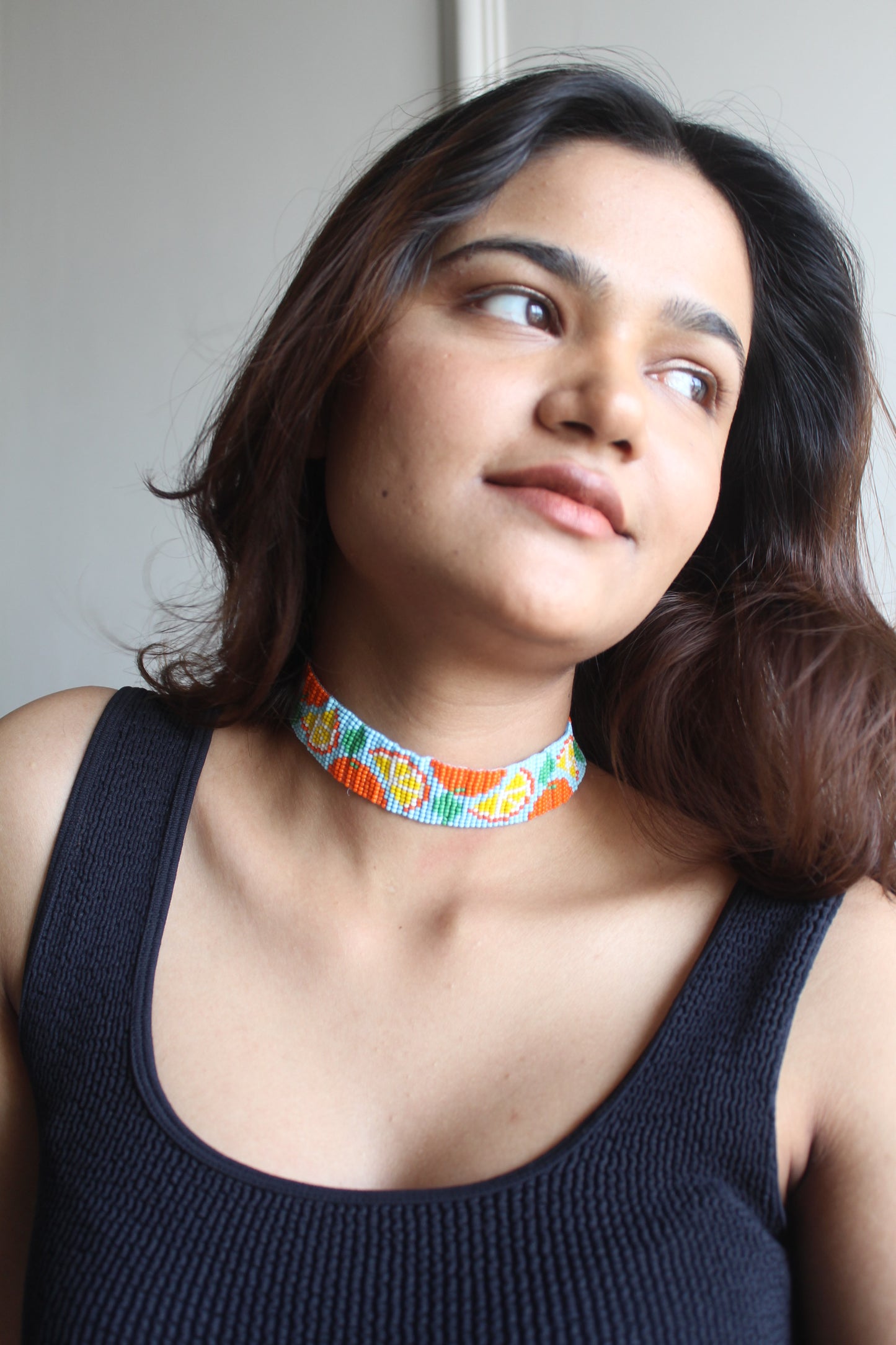 Tangerine | Multicolor Beaded Choker | Western Party Wear Choker.