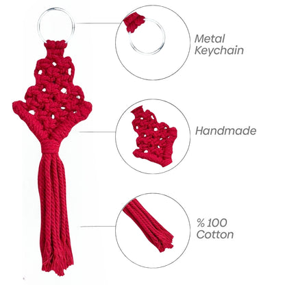 Macrame Keychain | Crimson Pine | Macrame Handmade Keychains