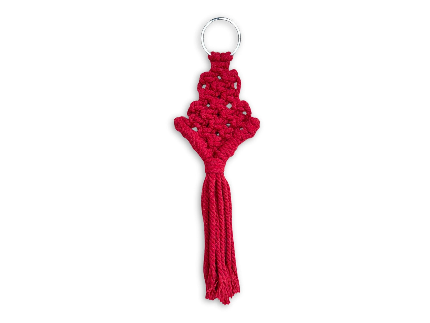 Macrame Keychain | Crimson Pine | Macrame Handmade Keychains