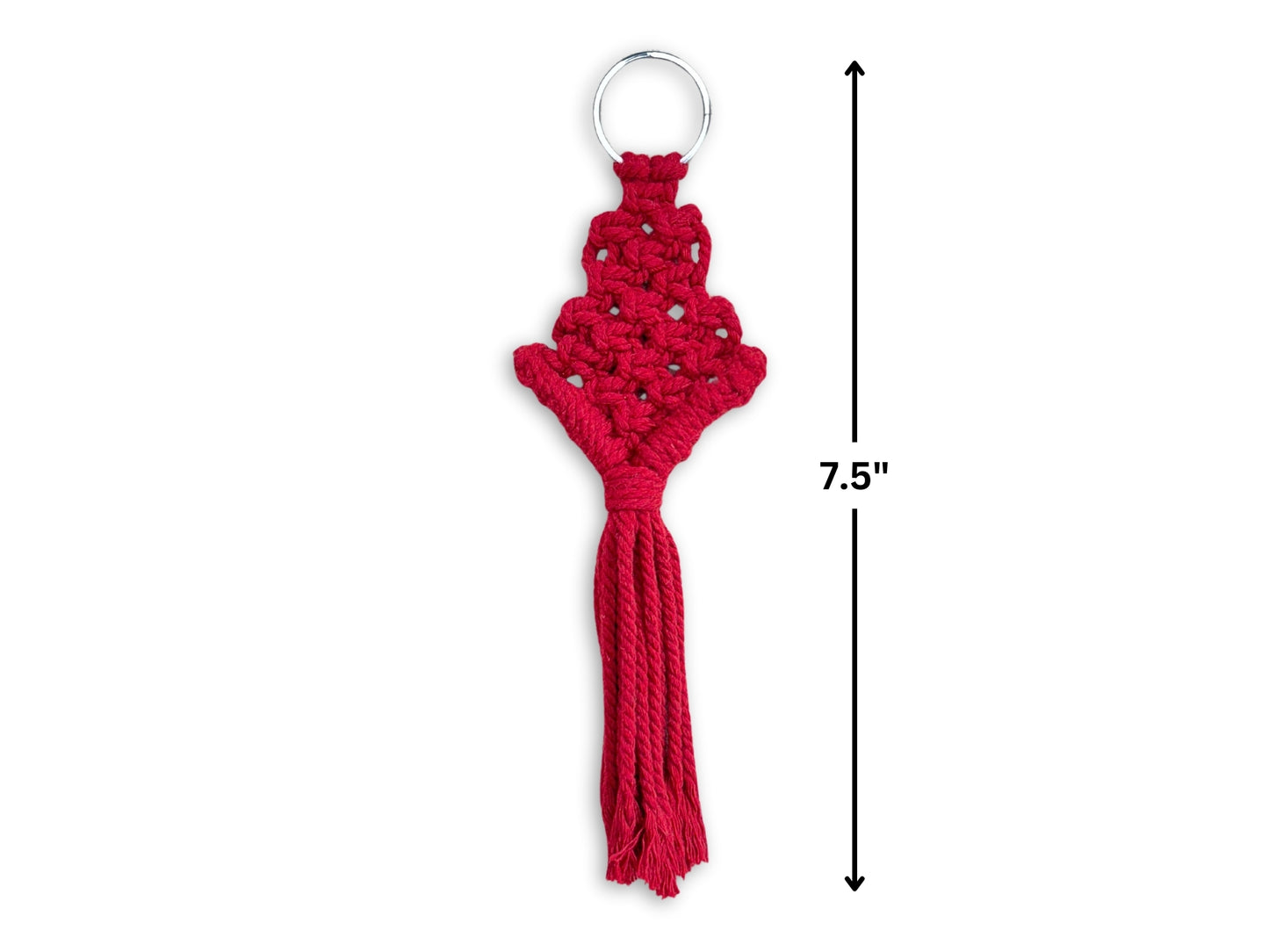 Macrame Keychain | Crimson Pine | Macrame Handmade Keychains