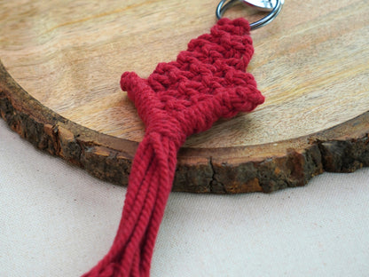 Macrame Keychain | Crimson Pine | Macrame Handmade Keychains