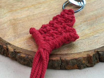 Macrame Keychain | Crimson Pine | Macrame Handmade Keychains