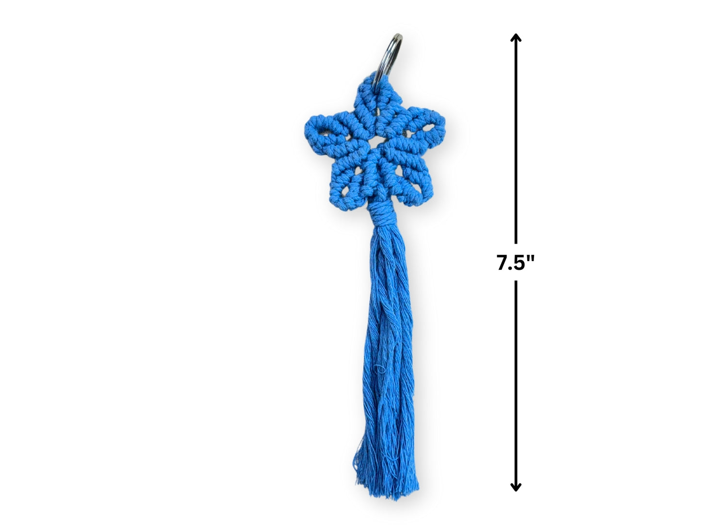 Macrame Keychain | Shooting Star | Blue