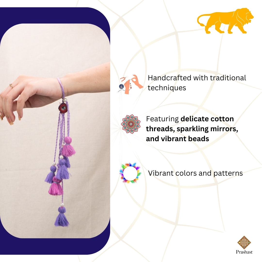 Elegant Handmade Lumba Rakhi: A Symphony of Colors