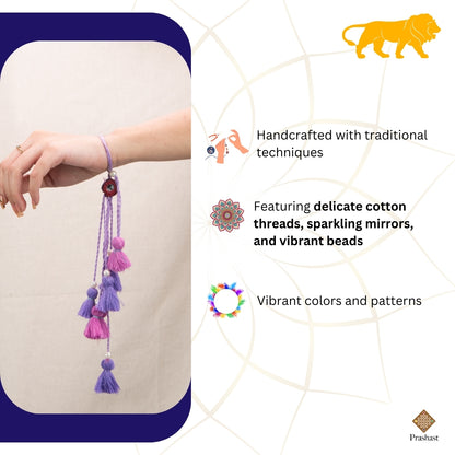 Elegant Handmade Lumba Rakhi: A Symphony of Colors