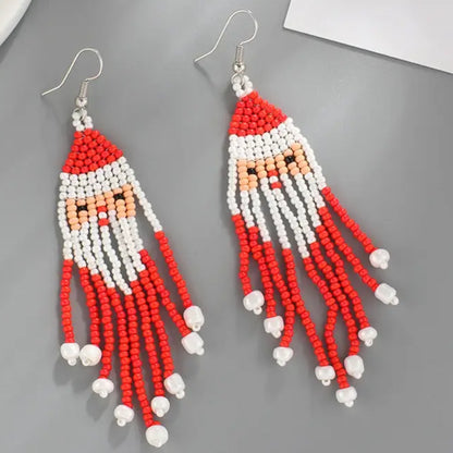 Christmas Earring :: Santa Pattern Seed Bead earrings For Women or Girls