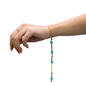 Bhaiya Bhabhi Lumba Rakhi Elegance: Blue Beads and White Crystals on Chain