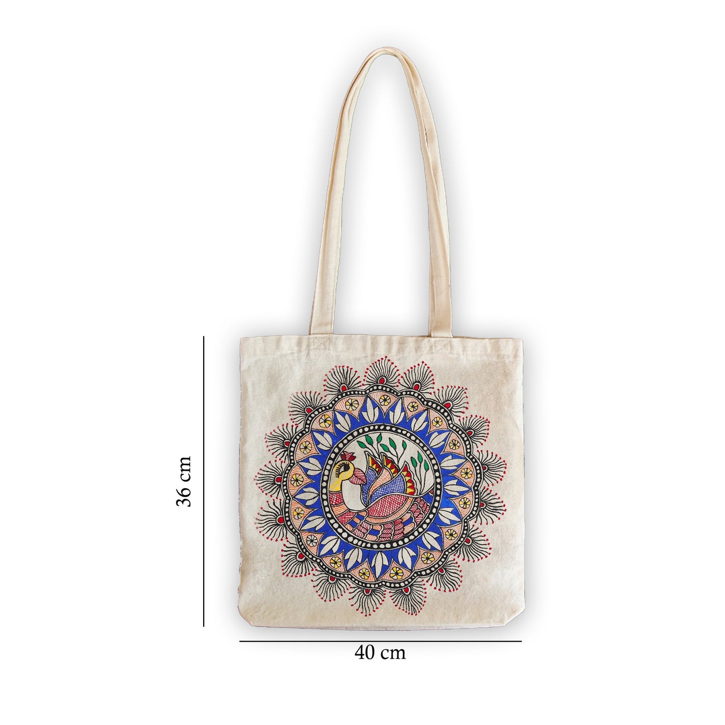 Hand painted Madhubani Tote bags | Hand painted Tote Bag | Mayuri