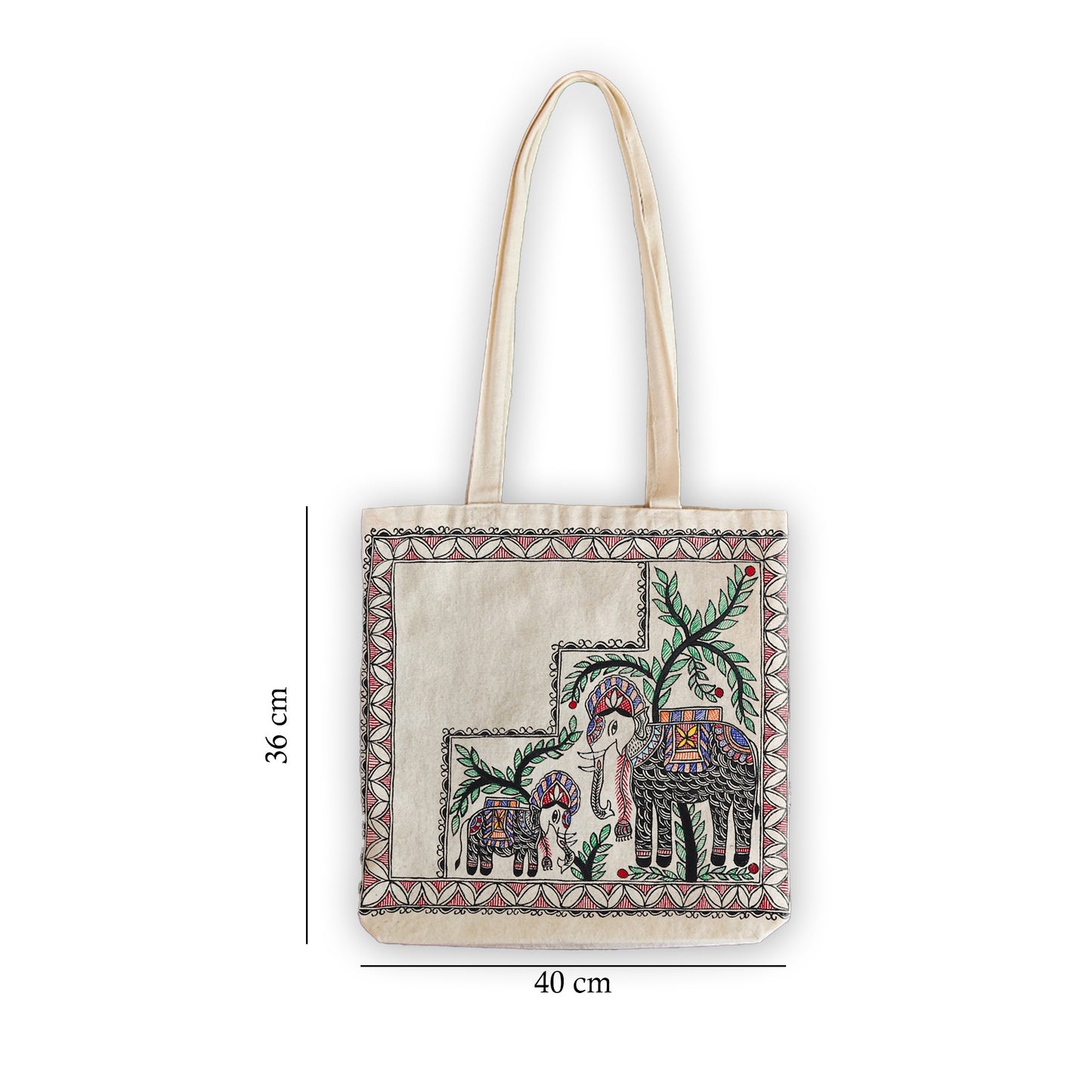 Hand painted Madhubani Tote bags | Hand painted Tote Bag | Elephant