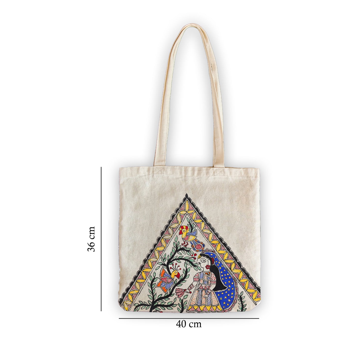 Authentic Hand painted Madhubani Tote bags | Hand painted Tote Bag | Radha Van