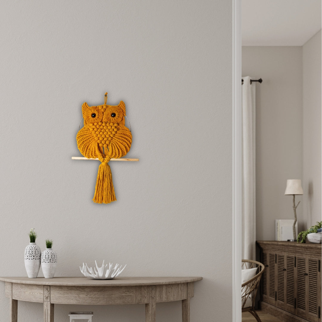 Macrame Owl Wall Hanging Art For Home Decor | Macrame Wall Hanging