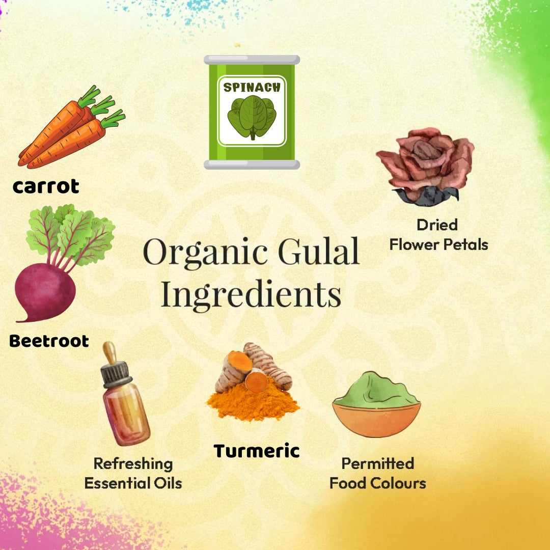 Buy Organic Herbal Holi Gulaal :: Pack Of 4 (150 gram each ) | Lab Tested, Non Toxic