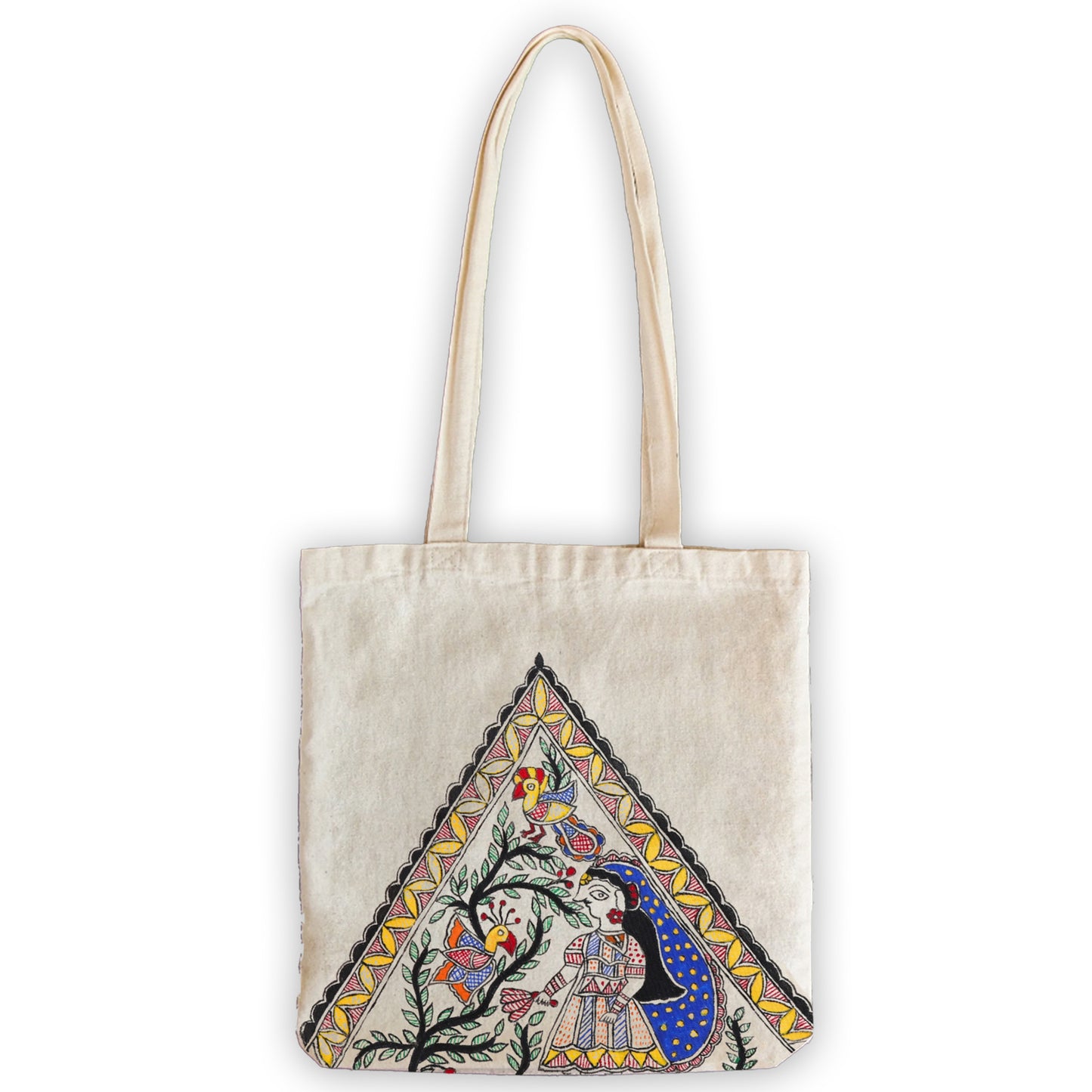 Authentic Hand painted Madhubani Tote bags | Hand painted Tote Bag | Radha Van