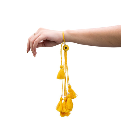 Radiant Yellow Lumba Rakhi For Sister In Law | Rakhi For Bhabhi